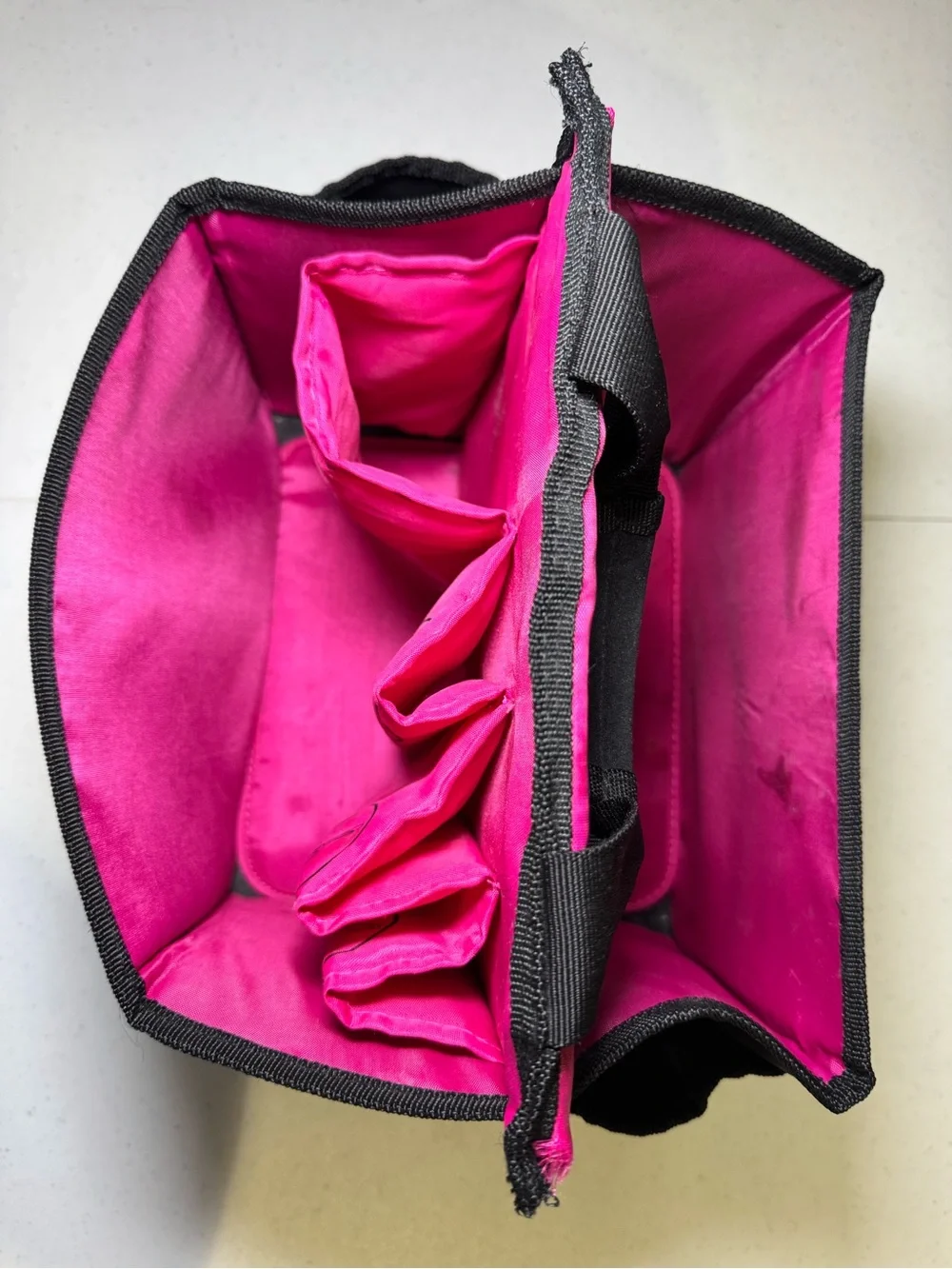 Caboodles Hair Tool Organizer Tote Bag - Black Pink Hot Tool Storage Carry Caddy